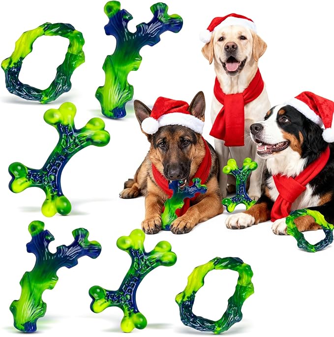 Frienhund 9-Pack Durable Dog Toys for Large Dogs: Durable Chew Toys for Large Breed, Indestructible Dog Toy for Aggressive Chewers, Dog, A for Furry Friends