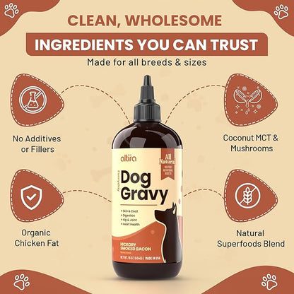 Everyday Dog Gravy Bacon – Premium Wet Dog Food Gravy Toppers for Dry Food – Tasty & Nutritious Dogs Gravy with Essential Vitamins and Supplements – Hip and Joint Supplement