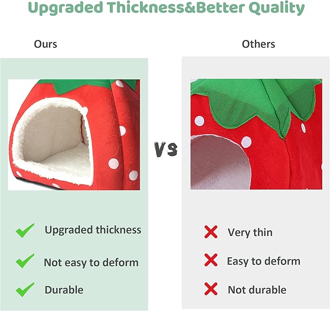 Tierecare Guinea Pig Hideout Bed Dwarf Rabbit House Cave Accessories Cozy Hide-Out for Little Bunny Hedgehog Ferret Chinchilla&Other Small Animals