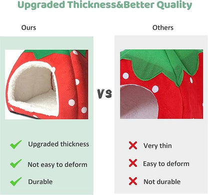 Tierecare Guinea Pig Hideout Bed Dwarf Rabbit House Cave Accessories Cozy Hide-Out for Little Bunny Hedgehog Ferret Chinchilla&Other Small Animals