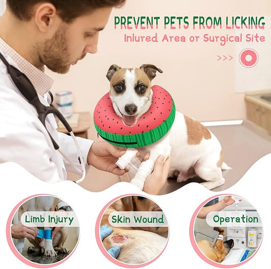 Supet Inflatable Dog Cone Collar for Large Medium Small Dogs, Soft Cone Collar for Dogs Cats, E Collar Pet Neck Donut Dog Cone Alternative After Surgery