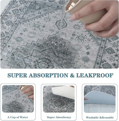 Qeils Washable Pee Pads, Reusable Puppy Pads Super Absorbent Leakproof Dog Training Pads, Non-Slip Wee Wee Pads for Crate, Floor, Potty Pads Feeding Mat Dog Pee 2 Pack 18"x30"