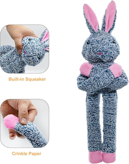 No Stuffing Dog Toys for Large Dogs, 5 Pack Squeaky Crinkle Interactive Dog Animals, Plush Teething Toys to Keep Them Busy, Cute Funny Dogs Gifts for Small Medium Large Breed