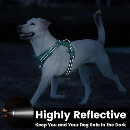 No Pull Dog Harness, Reflective Puppy Vest for Small Medium Large Sized Dog(MARRS Green,L)