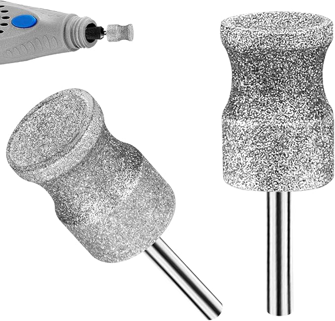 RIUORKIE Diamond Rotary Nail Grinder Bits for Dog, 1/8" Diamond Dog Nail Grinder Attachment for Dremel Grinder Replacement Heads Pets Nail Care Clippers for Medium Large Dogs.