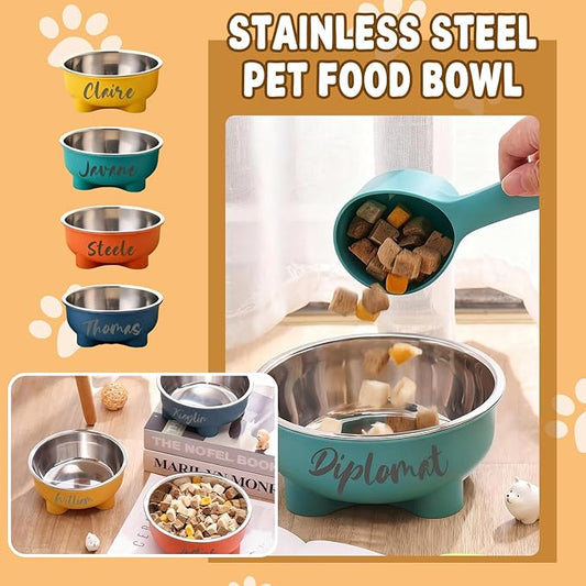 Personalized Dog Bowl for Small Dogs Custom Stainless Steel Dog Bowl with Name Metal Food Water Bowls for Puppy Cat Pet