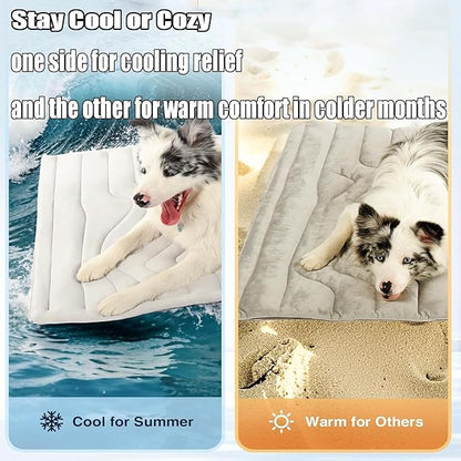 Cooling Mat, Dog Cooling Mat-4x More Effective, Gel-Free Self Washable Portable Pet Coolings Pad for Dogs & Cats Sleeping Mat, Keep for Pets (Green,44-80 lbs - Medium or Large Dog)