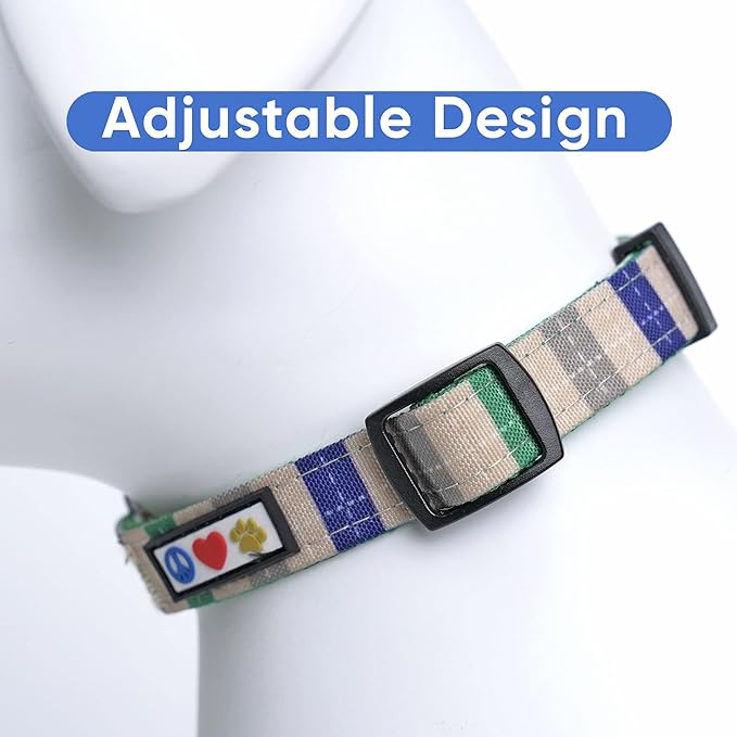 Pawtitas Pet Soft Adjustable Solid Color Puppy Collar Dog Multicolor Personalized Customizable Embroidered Customize w Name & Phone Number Grey Blue Green Large Customized Large (Pack of 1)