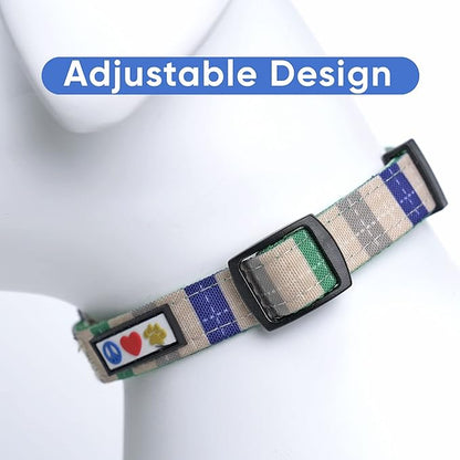 Pawtitas Pet Soft Adjustable Solid Color Puppy Collar Dog Multicolor Personalized Customizable Embroidered Customize w Name & Phone Number Grey Blue Green Large Customized Large (Pack of 1)