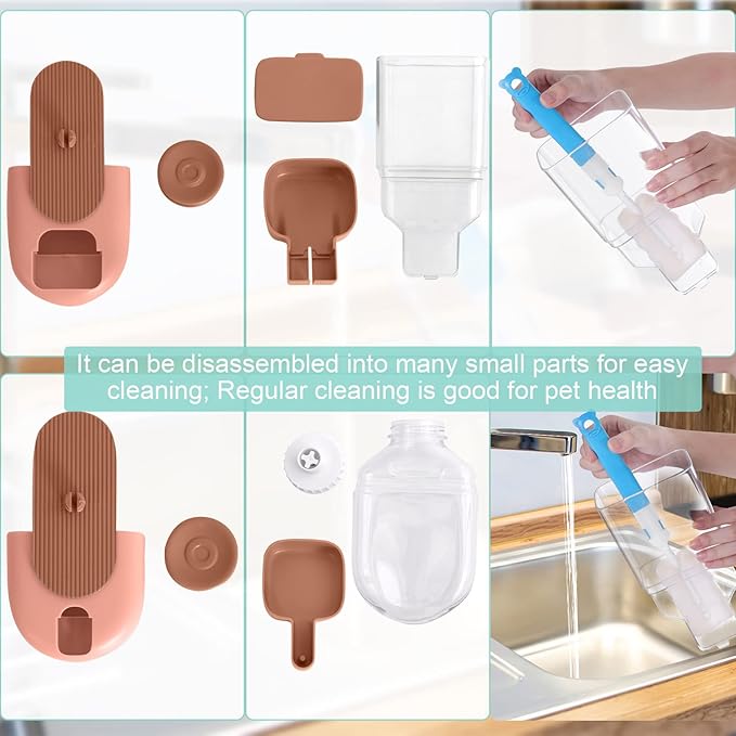 Lemtrflo Hanging Automatic Food Water Dispenser,Gravity Rabbit Feeder and Water Dispenser Set for Bunny Chinchilla Guinea Pig Hedgehog Ferret