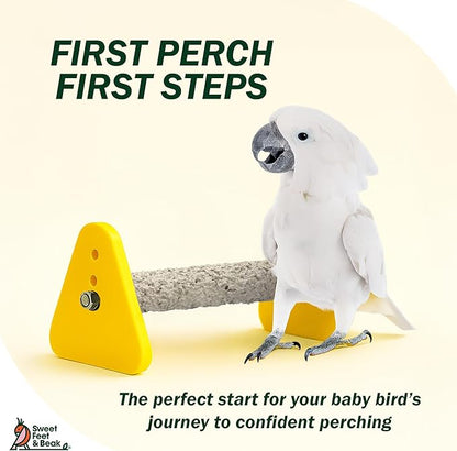 Sweet Feet and Beak Medium Portable Perch and Weaning Stand for Birds. Keep Nails and Beaks in Top Condition - Safe, Non-Toxic, Easy to Install Cage Accessories
