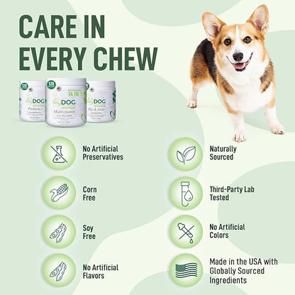 120 Chews Hip and Joint Supplement for Dogs - Glucosamine, Chondroitin & MSM,Arthritis Pain Relief Dog Joint Supplement - Mobility, Flexibility & Cartilage Support- Becon Flavour