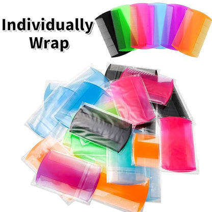 120 Pack Plastic Flea Lice Combs, Fine Tooth Flea Tick Comb, Double Sided Pet Combs, Cat Dog Hair Dandruff Removal Comb, Grooming Tools for Rabbit, Cat, Dog, Kitten, Small Pet (6 Colors)