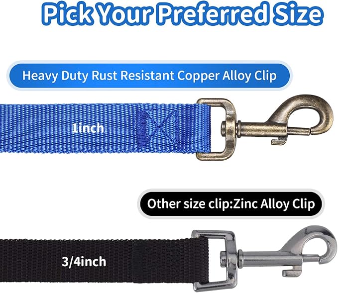 HIKISS Long Dog Leash Obedience Recall Training Agility Lead with Thickening Material for Large Dog - 15ft 20ft 30ft 50ft 100ft Training Leash(Blue 20ft)