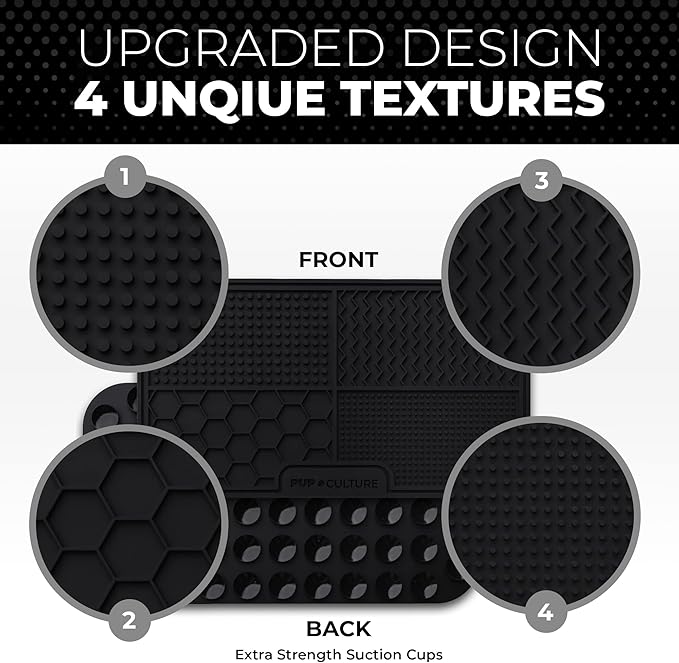 Pup Culture Dog Lick Mat for Dogs, Feeding Pad for Anxious Pets Plus 4 Different Puzzles for Mental Stimulation for Dogs - Supports Mental, Dental, and Digestive Health, Bite Resistant and Heavy Duty