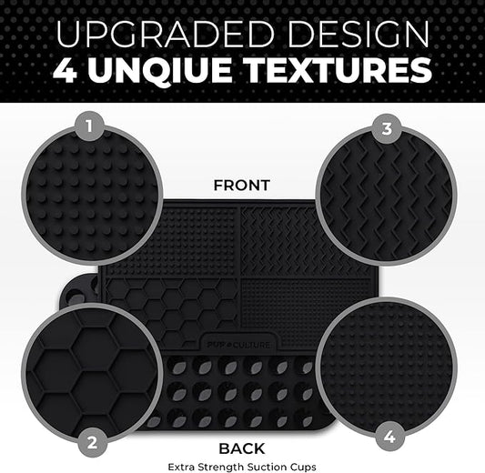 Pup Culture Dog Lick Mat for Dogs, Feeding Pad for Anxious Pets Plus 4 Different Puzzles for Mental Stimulation for Dogs - Supports Mental, Dental, and Digestive Health, Bite Resistant and Heavy Duty