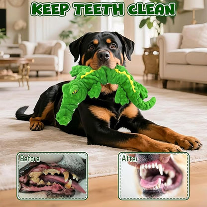 Dog Toys,Interactive Stuffed Squeaky Animal Crinkle Plush Toy for Small, Middle, Large Dogs, Interactive Dog Toy to Keep Them Busy,Large Dog Toys for Tug of War Game,Crocodile