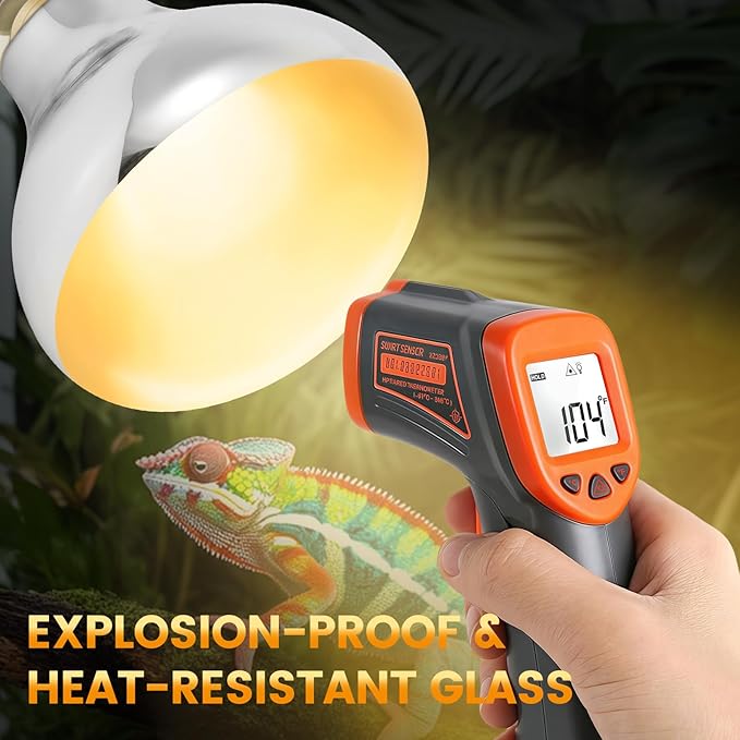 Dual Reptile Light Fixture with 100W Full Spectrum UVA UVB Light Bulb & 100W Nighttime Ceramic Heat Emitter, 2 Independent Switches, Reptile UVA UVB Heat Combo Pack