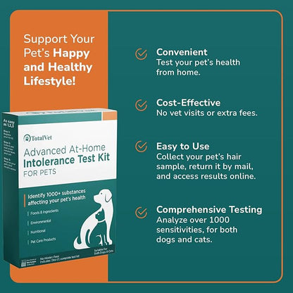 Dog Allergy +1000 Food & Nutritional Sensitivity Test, Pet Intolerance Kit at Home — Advanced Complement to DNA Tests for Complete Pet Wellness