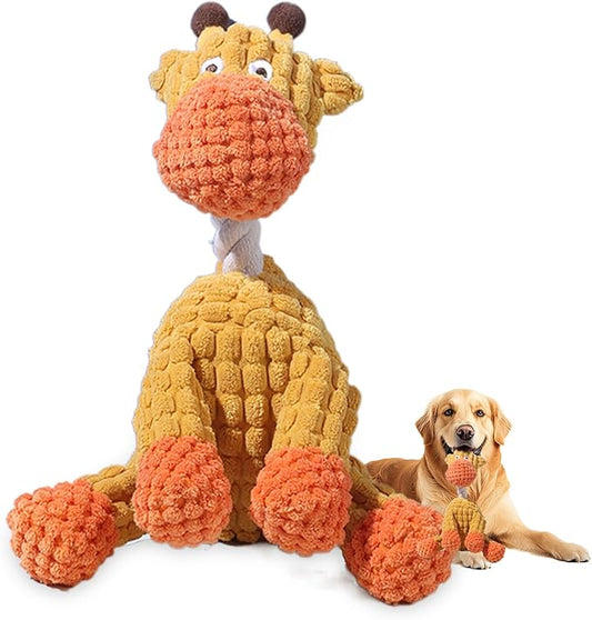 2026 New Dog Toys,Indestructible Plush Dogs Toy for Aggressive Chewers,Squeaky Durable Chew Toy for Indoor Pups Teething, Stuffed Toys for Small Medium Large Dogs (Giraffe)