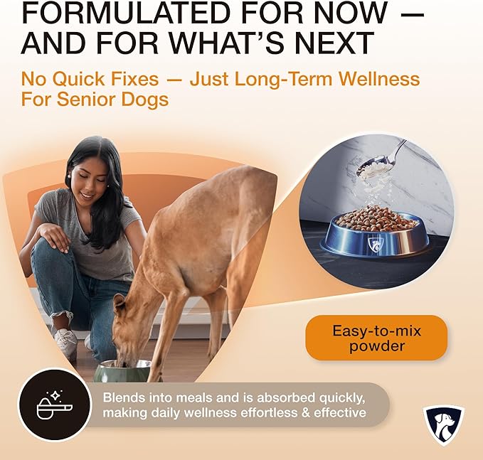 Select Senior Dog Joint Supplement 45 Servings | Natural Glucosamine Chondroitin for Dogs with Collagen | Hip and Joint Powder | 7.7 Oz