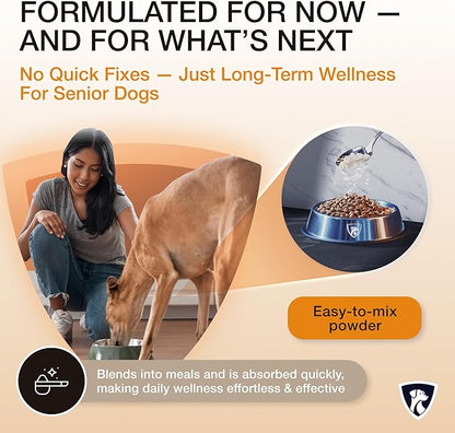 Select Senior Dog Joint Supplement 45 Servings | Natural Glucosamine Chondroitin for Dogs with Collagen | Hip and Joint Powder | 7.7 Oz