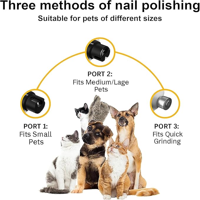 Silent Groom Pro Nail Grinder, 2025 New Nail Grinder for Dogs and Cats with LED Light & 3 Speeds, 2000mAh USB Rechargeable Dog Nail Trimmer for Thick Nails (1pc+2 Heads)