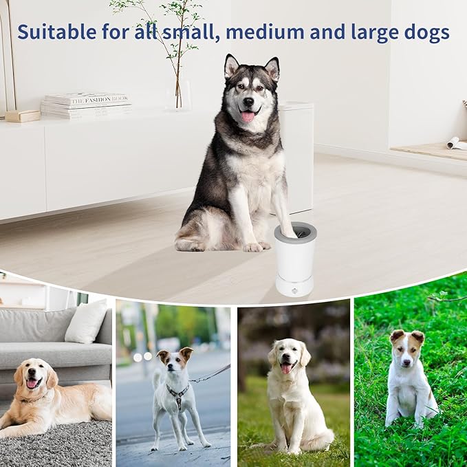 Dog Paw Cleaner，Automatic paw cleaner For dogs, Type-c Charging, Designed For Small To Medium Sized Dogs ，Easy To Carry，Keeps Homes Clean (blue)