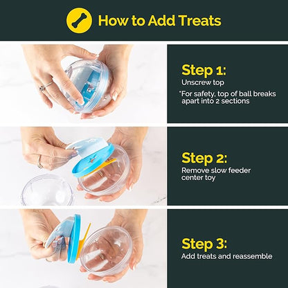 Pet Zone IQ Treat Ball Interactive Dog Ball - 3" Puzzle Treat Dispenser, Durable, Slow Feeder, for All Dog Breeds, Toys to Keep The Busy and Enrichment