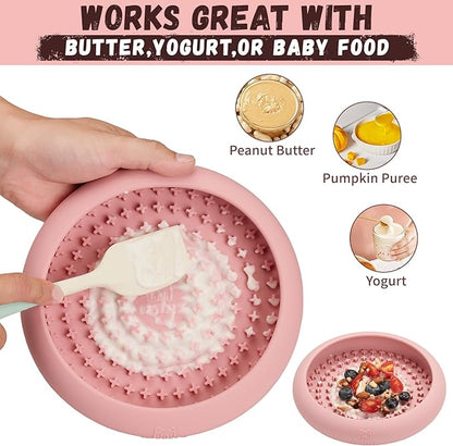 Dog Lick Bowl, Bestalk Anxiety Relief Slow Feeder Dog Lick Mat Treat Dispenser, Non-Slip Licking Bowl Enrichment Toys, BPA Free Silicone, Dishwasher Safe