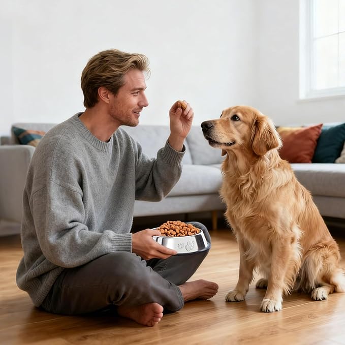 10 Pcs Stainless Steel Dog Bowl Pet Feeding Bowl with Rubber Base Non-Slip Pet Dishes Metal Dog Bowls Pet Food and Water Bowls for Small Medium Animals Kitten Rabbit (47.3 oz)