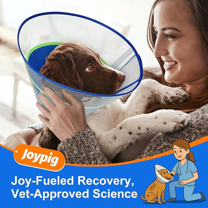 Dog Cone Collar with Soft Liner to Stop Licking, Elizabeth Recovery Collar After Surgery for Large Medium Dogs, Comfortable Pet Head Cone Alternative for Neutering Spay Injury (M)