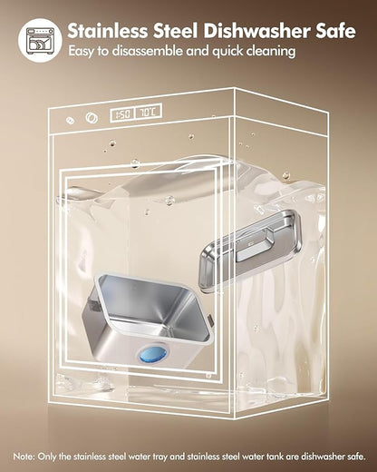 Dog Water Fountain, 12L/406oz Stainless Steel Pet Water Fountain for Large Dogs Cats, Quiet Dog Fountain Water Bowl, Visual Water Level 4 Filtration, Wide Deeper Drinking Area for Multi-Pet Home