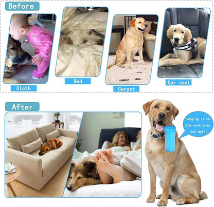 Dog Paw Cleaner & Washer for Large/Extra Large Breeds - Muddy Paws Easy Cleaning Cup for Big Dogs - Includes 3 Absorbent Towels(Blue)