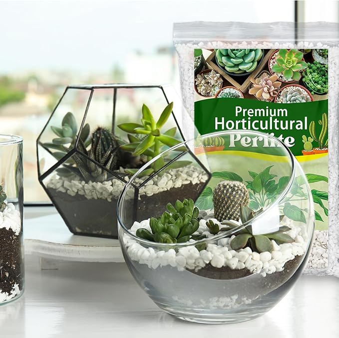 Organic Horticultural Perlite,Natural Perlite Improved Drainage, Ventilation & Root Growth,Perlite Conditioner Potting Mix for Orchids,Succulents,Indoor & Outdoor Plant and Gardening-1QT