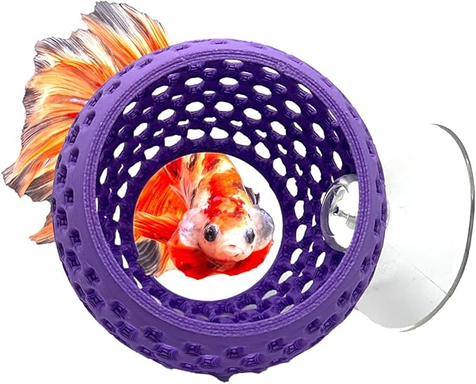 CTWPets Betta Bulb Hide | Betta Rest Fish Tank Ornament | Aquarium Cave with Suction Cup for Small Fish Tank, Betta Habitat, Shrimp Hideout, Aquatic Decor (Lavender Bliss)