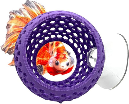 CTWPets Betta Bulb Hide | Betta Rest Fish Tank Ornament | Aquarium Cave with Suction Cup for Small Fish Tank, Betta Habitat, Shrimp Hideout, Aquatic Decor (Lavender Bliss)
