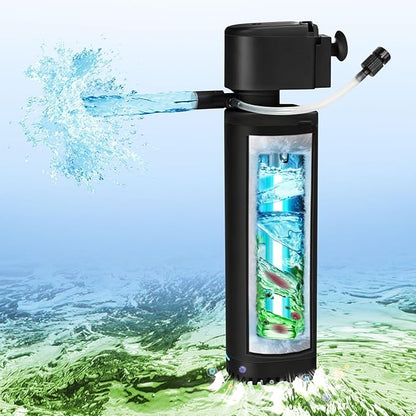 Aquarium Filter U-V for 55-200 Gallon Tank, 500GPH Fish Tank Filter for Cold Plunge Fish Tank Green Clean Machine,Submersible Powerful Pump Filter for Turtle Tank Saltwater Freshwater Crystal Clear