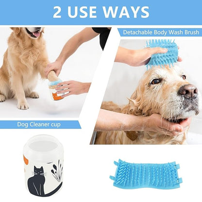 Dog Paw Cleaner Mudbuster Dog Foot Washer for Small Medium Large Dogs Cats Premium Pet Supplies Cats Abstract Shapes White
