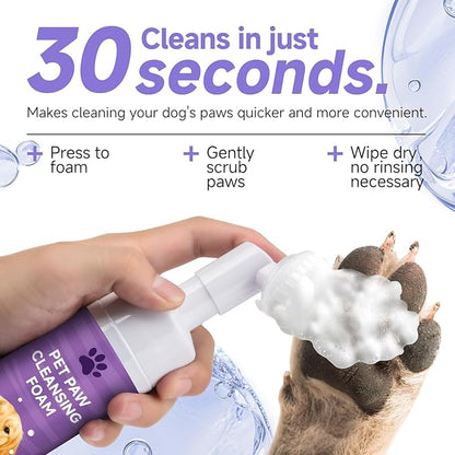 Dog Paw Cleaner Kit – Paw Cleaning fo rall Dogs & Puppy Silicone Scrubber Brush – pH Balanced Gentle No-Rinse Wash Scrubber,