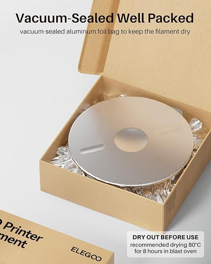 ELEGOO PC Filament 1.75mm White 1KG, Tough and Durable Professional 3D Printer Filament Dimensional Accuracy +/- 0.05mm 1KG Spool Heat Resistant 3D Printing Polycarbonate Material