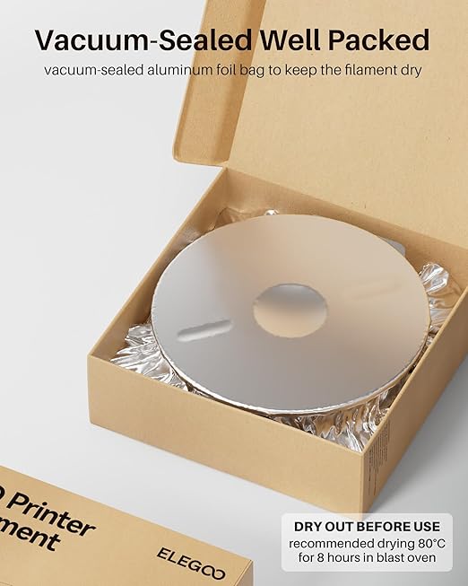 ELEGOO PC Filament 1.75mm Clear Black 1KG, Tough and Durable Professional 3D Printer Filament Dimensional Accuracy +/- 0.05mm 1KG Spool Heat Resistant 3D Printing Polycarbonate Material