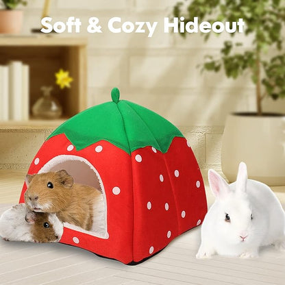 Tierecare Guinea Pig Hideout Bed Dwarf Rabbit House Cave Accessories Cozy Hide-Out for Little Bunny Hedgehog Ferret Chinchilla&Other Small Animals
