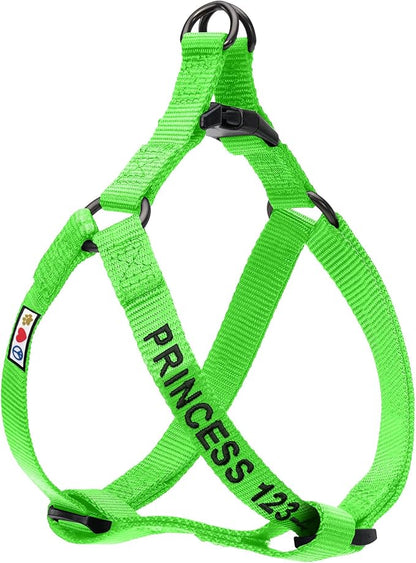 Pawtitas Personalized Dog & Puppy Harness Extra Small Green Custom ID Tag Adjustable No Pull Vest