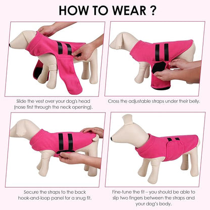 Dog Sweater,Adjustable Dog Sweaters for Small, Medium and Large Dogs Boys Girls, Dachshund Chihuahua Fleece Dogs Sweater(Pink,M)