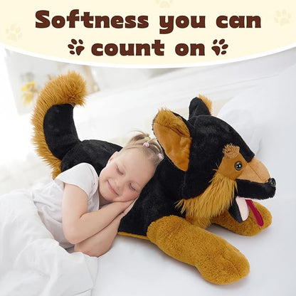 MaoGoLan 28 inches Large German Shepherd Stuffed Animal,Realistic and Fluffy Dog Plush Hugging Pillow,Adorable Puppy Plushie Gift for German Shepherd Lover