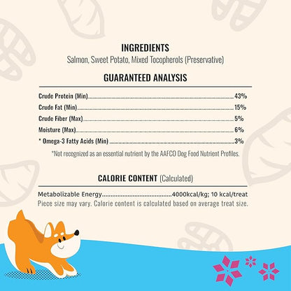 MAJOR PETS Freeze Dried Wild-Caught Salmon&Sweet Potato Dog Treats,Single Protein,All Natural,Rich in Omega-3,Healthy Training Treats or Meal Topper for All Dogs-10 Ounce (Pack of 1)