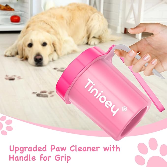Paw Cleaner for Dogs Medium Small Breed with Handle | Dog Paw Cleaner to Clean Muddy Paws | Dog Foot Cleaner Paw Washer for Dogs & Pets| Dog Feet Washer (Red)