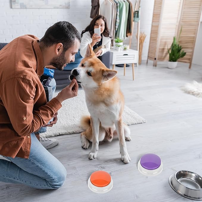 10 Color Voice Recording Buttons for Dogs Dog Training Communication Buttons with 30 Sec Record and Playback,Pet Training Buzzer for Puppy Cats, Funny Gift for Study Office Home Pet Lovers (10 Pack)