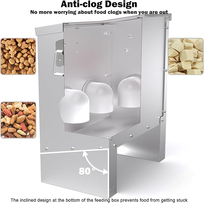 Kinchoix Metal Chicken Feeder Large Capacity 25lbs Automatic Metal Chicken Feeders No Waster Weatherproof Poultry Feeder for Chickens, Geese, Ducks, Turkeys (4-Port)